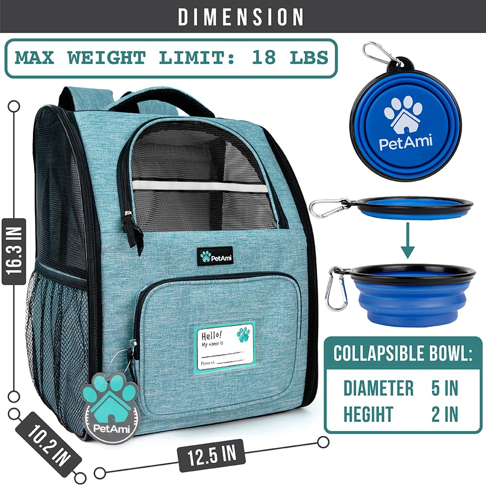 PetAmi Mochila Portaperro con entrada lateral facilita acceso seguro.