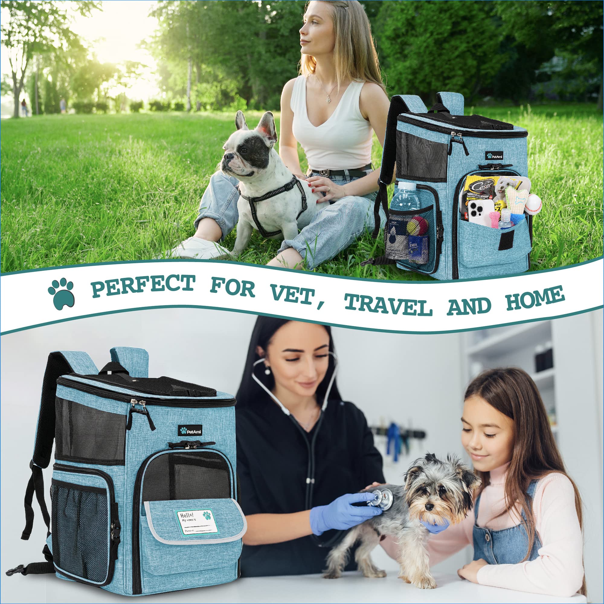 Etiqueta de nombre incluida con la Mochila Transportín PetAmi.
