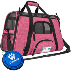 PetAmi Transportín suave con cama sherpa removible para confort en viajes.