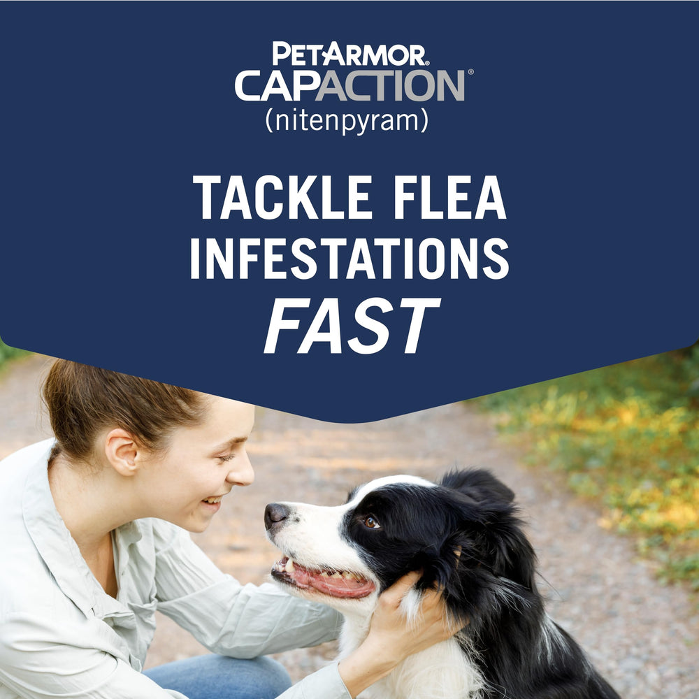 PetArmor CAPACTION: ingrediente activo nitenpyram, acción rápida en pulgas adultas.