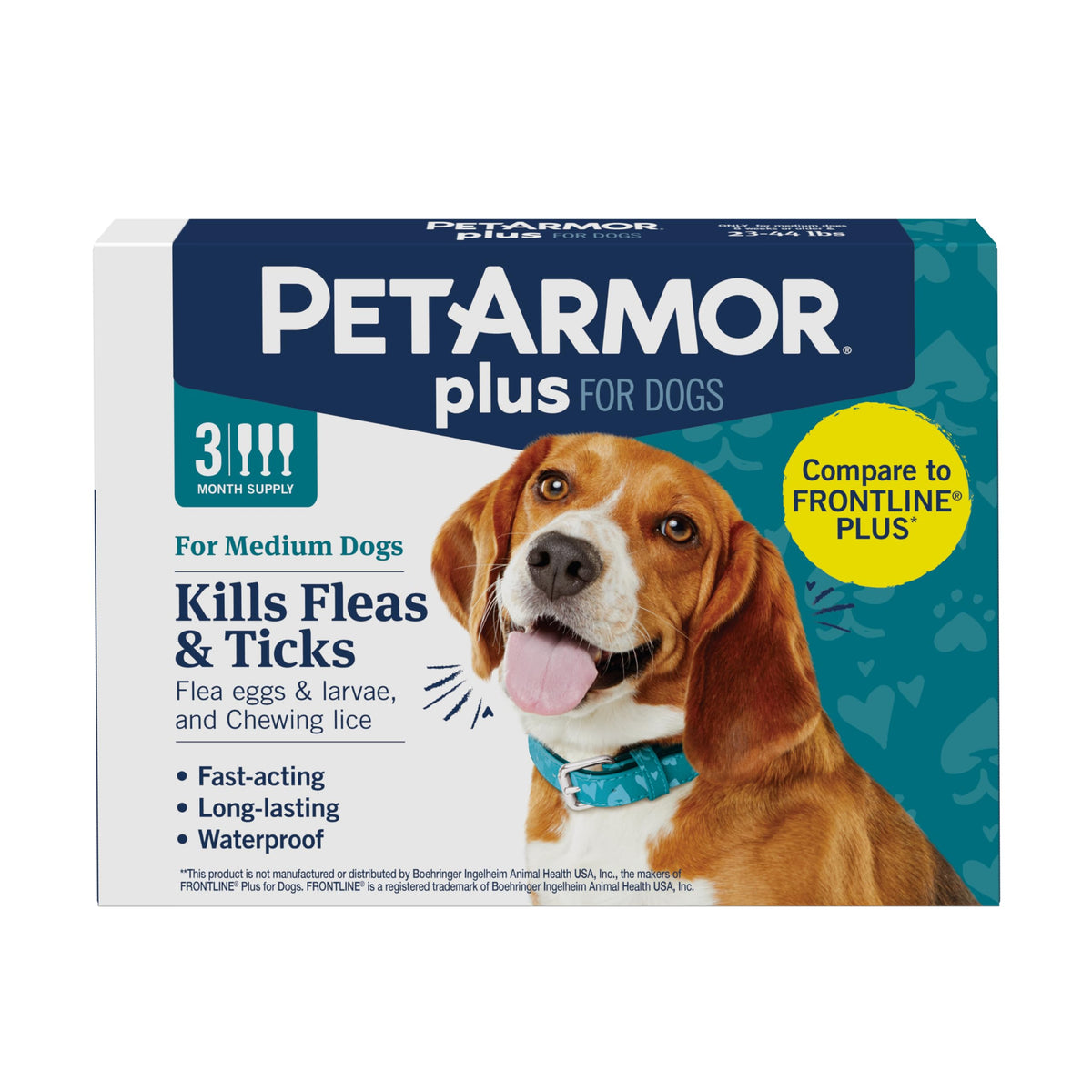 PetArmor Plus botella de aplicación para perros, protección impermeable por 30 días