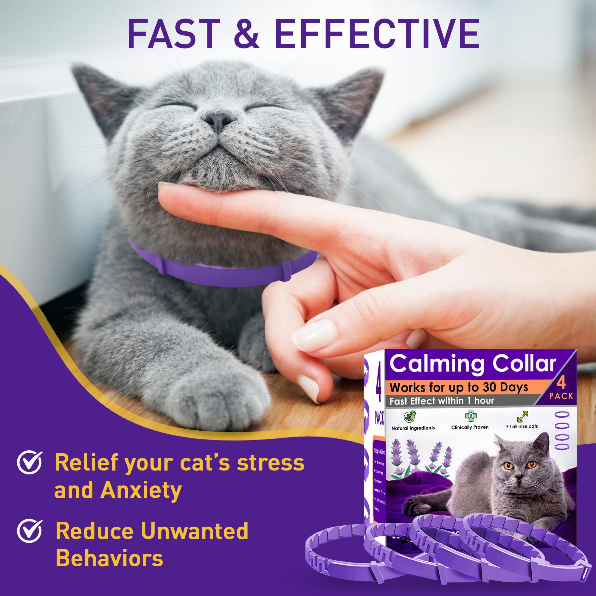 PetAtlas collar calmante para gatos con diseño ligero que permite movilidad