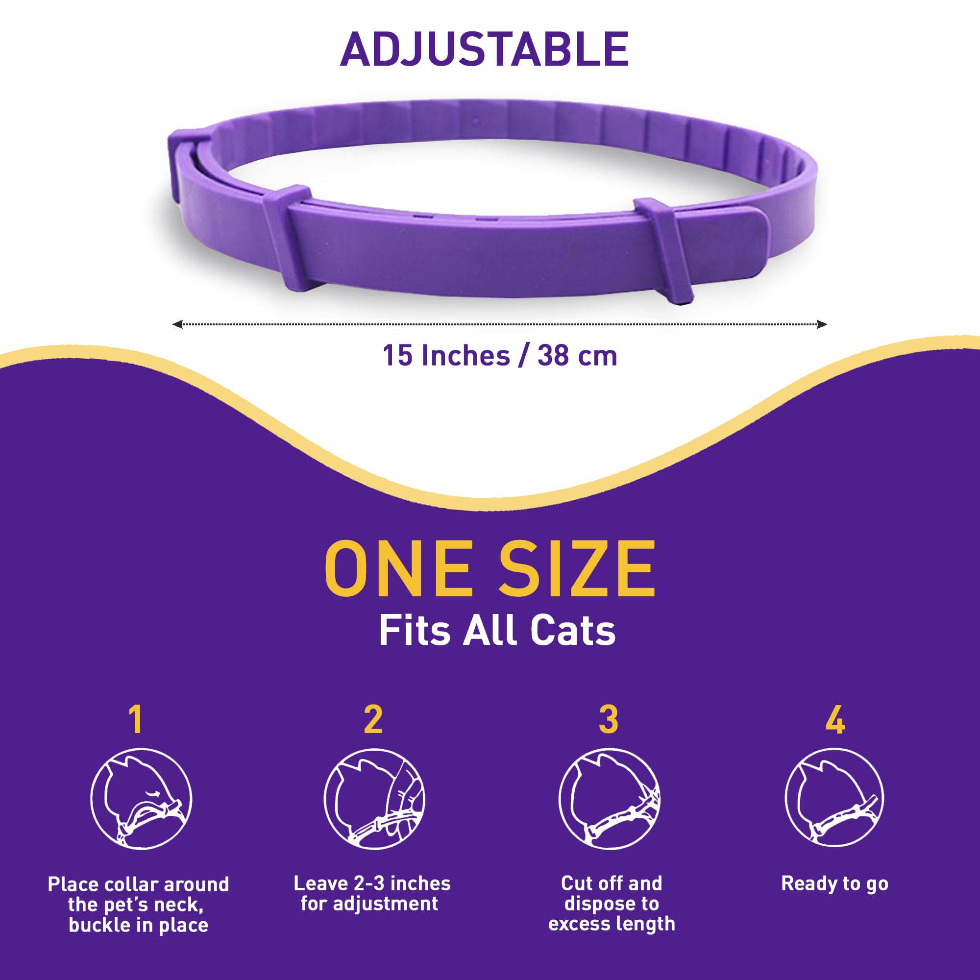 PetAtlas paquete de 4 collares calmantes para gatos, opción económica