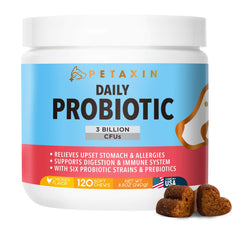 Petaxin Probiotics para perros, frasco de masticables para uso diario