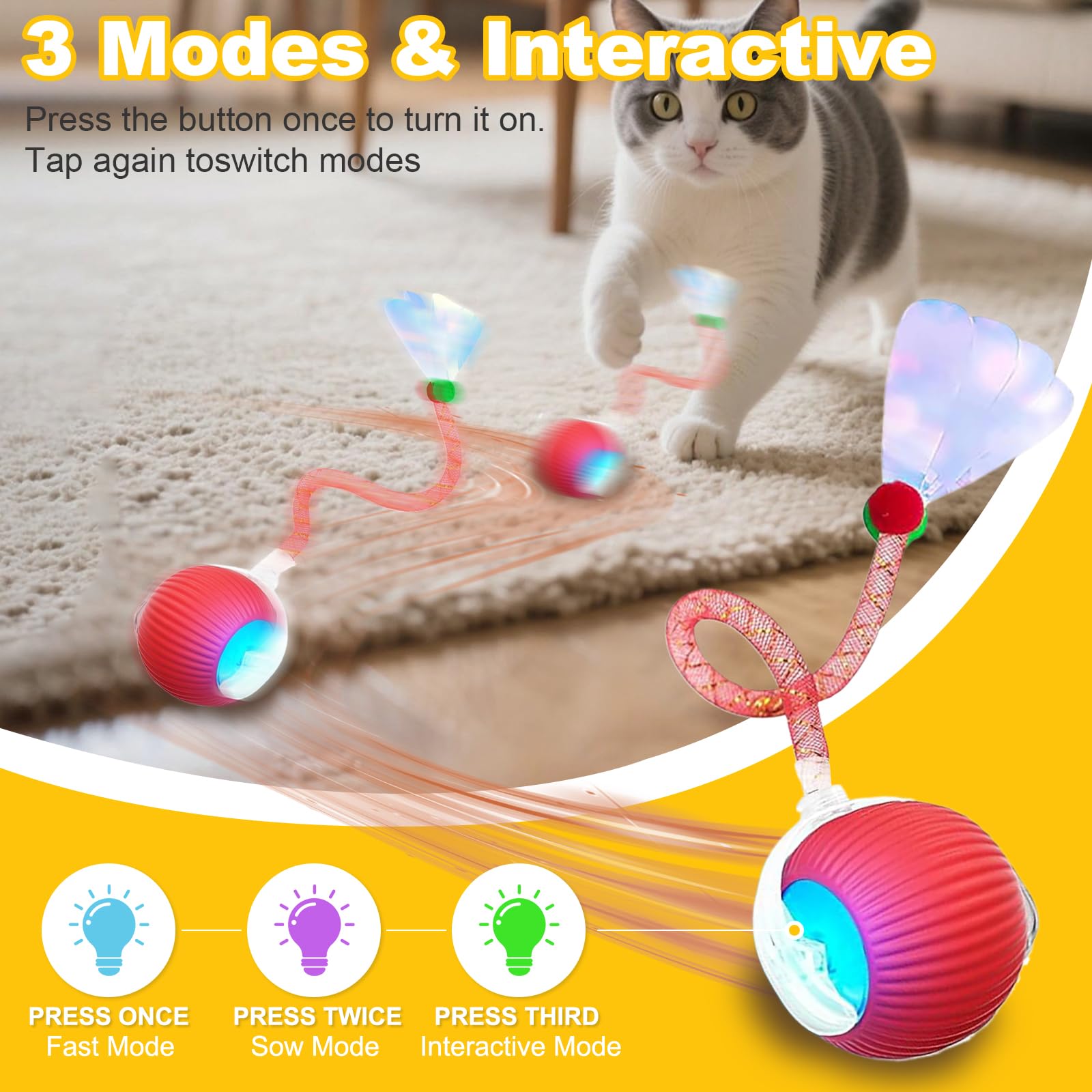 Petayouj bola interactiva evita obstáculos, manteniendo el juego seguro alrededor de muebles.