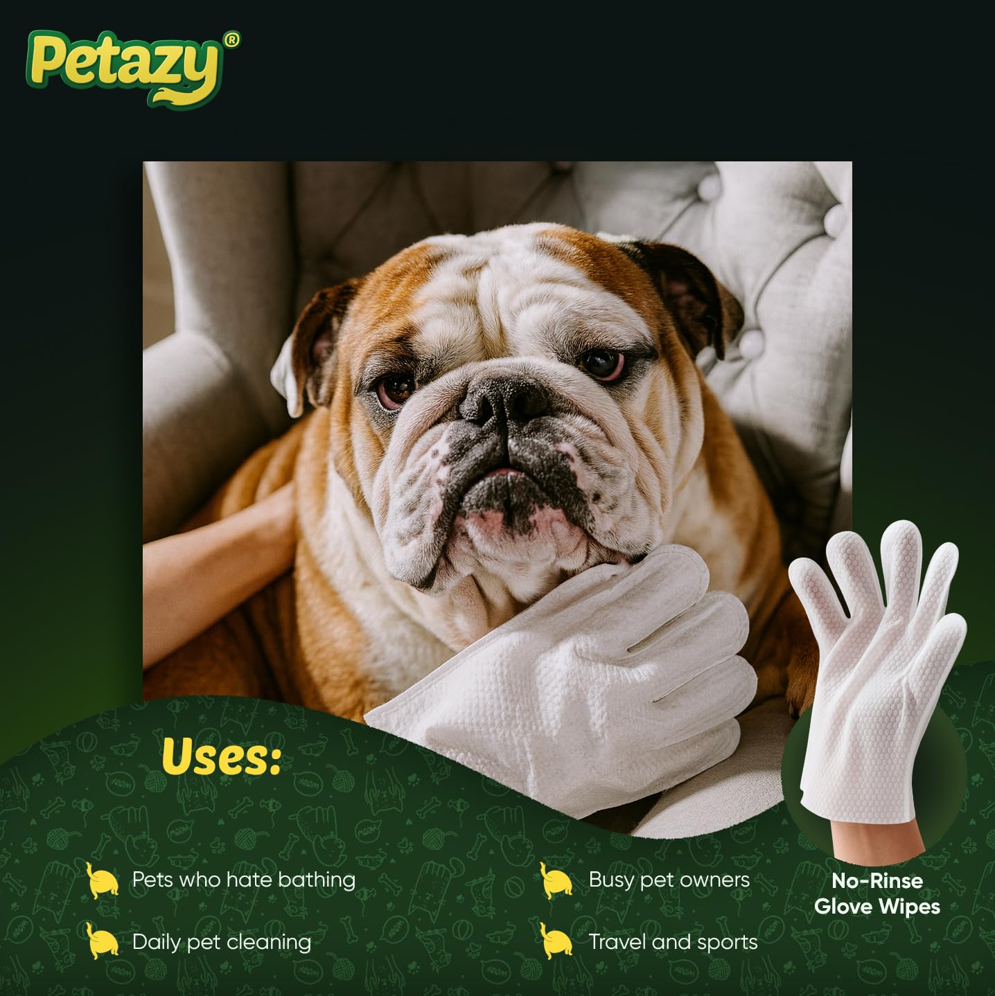 Limpieza multiuso de Petazy para patas, cara, orejas y trasero.