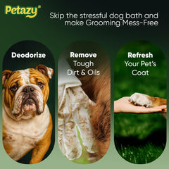 Limpieza de patas de perro con Petazy sin necesidad de agua.
