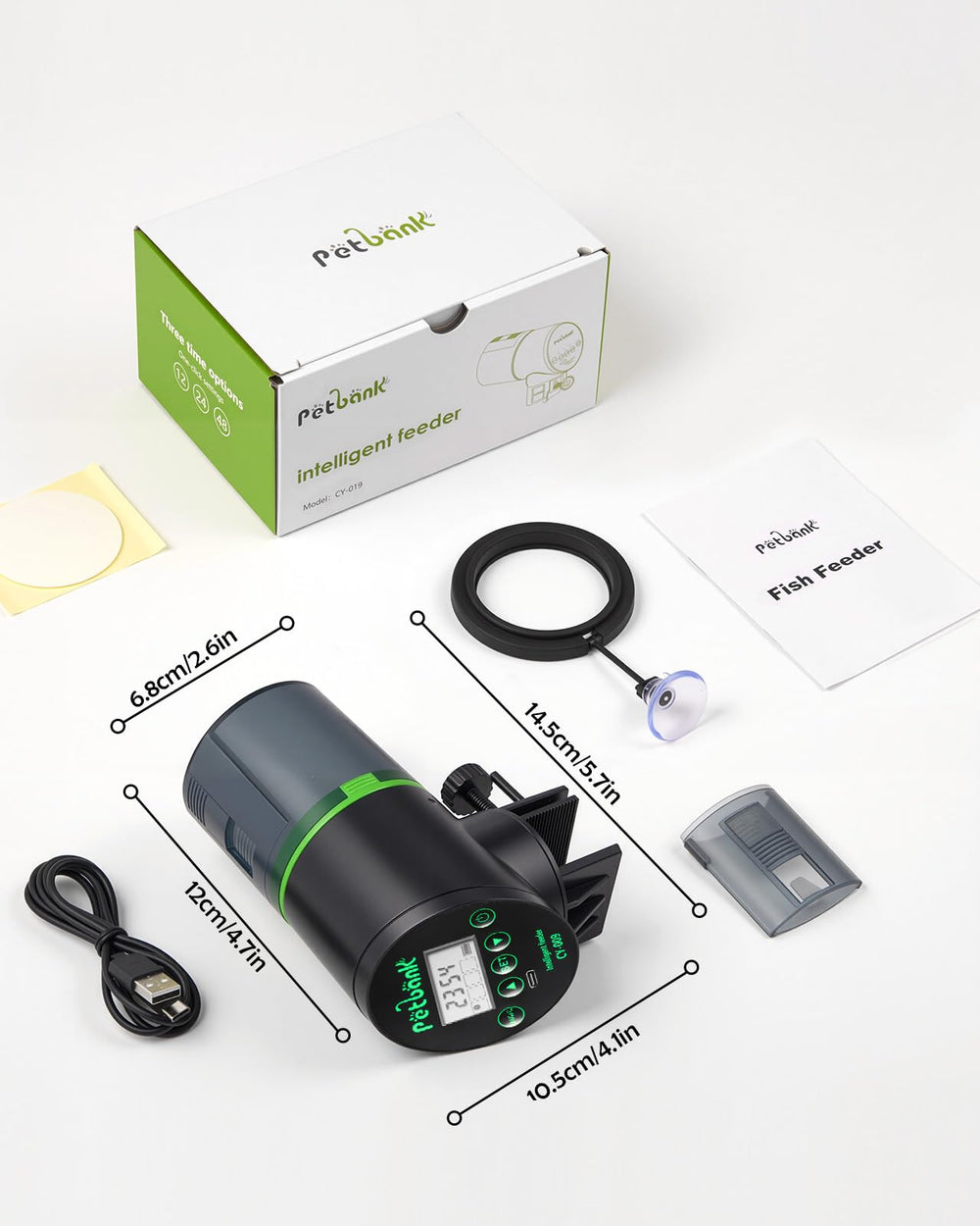 Petbank alimentador automático útil para viajes y vacaciones de acuario.