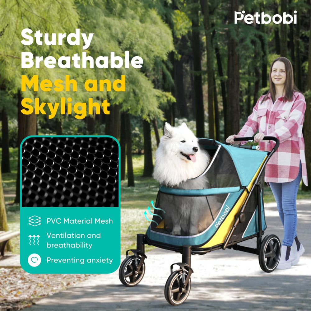 Petbobi: interior acolchado para paseo cómodo y soporte suave.
