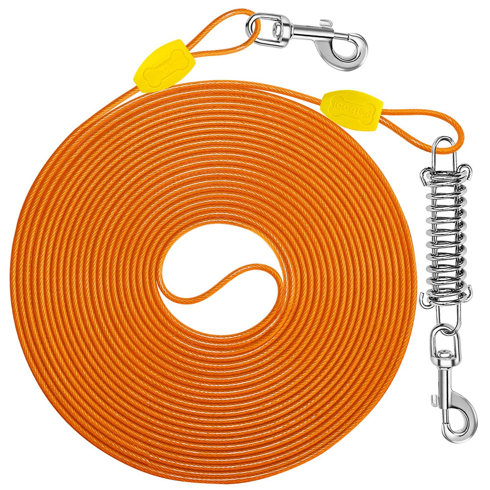 Petbobi cable de tiro para perros 50 pies con resorte amortiguador