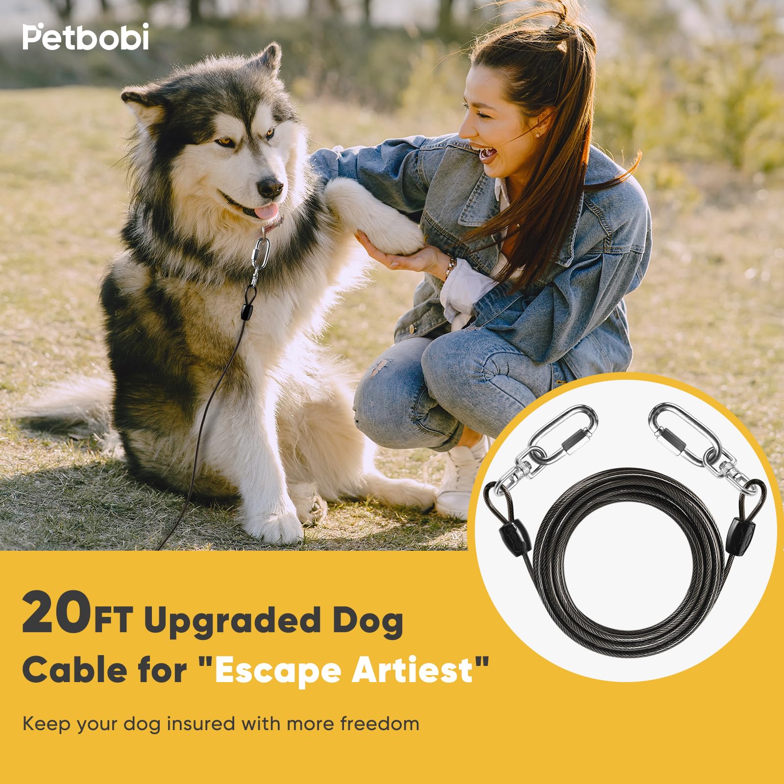 Petbobi cadena para perro grande 6mm acero inoxidable