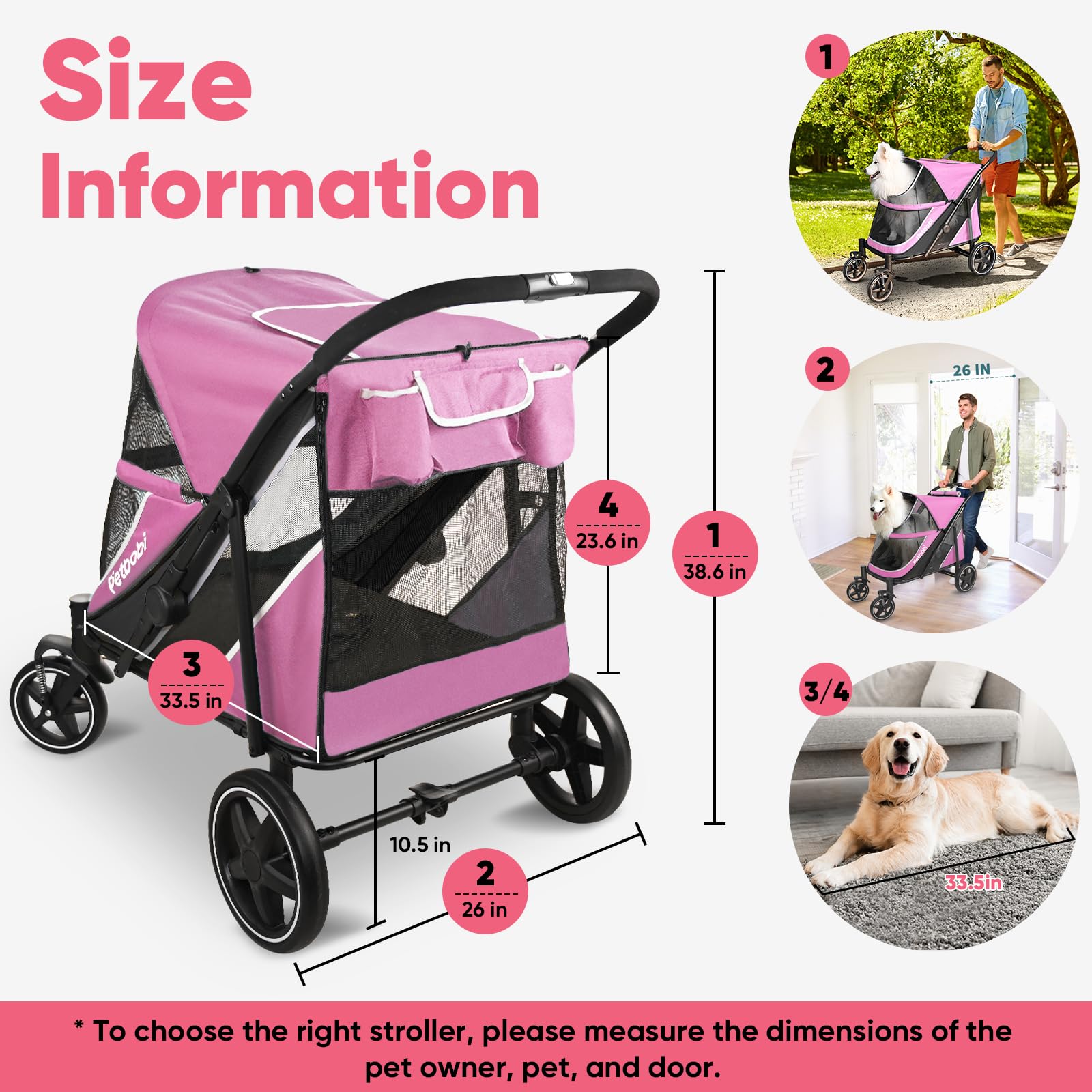 Petbobi Coche: entrada dual para mascotas mayores con acceso cómodo.
