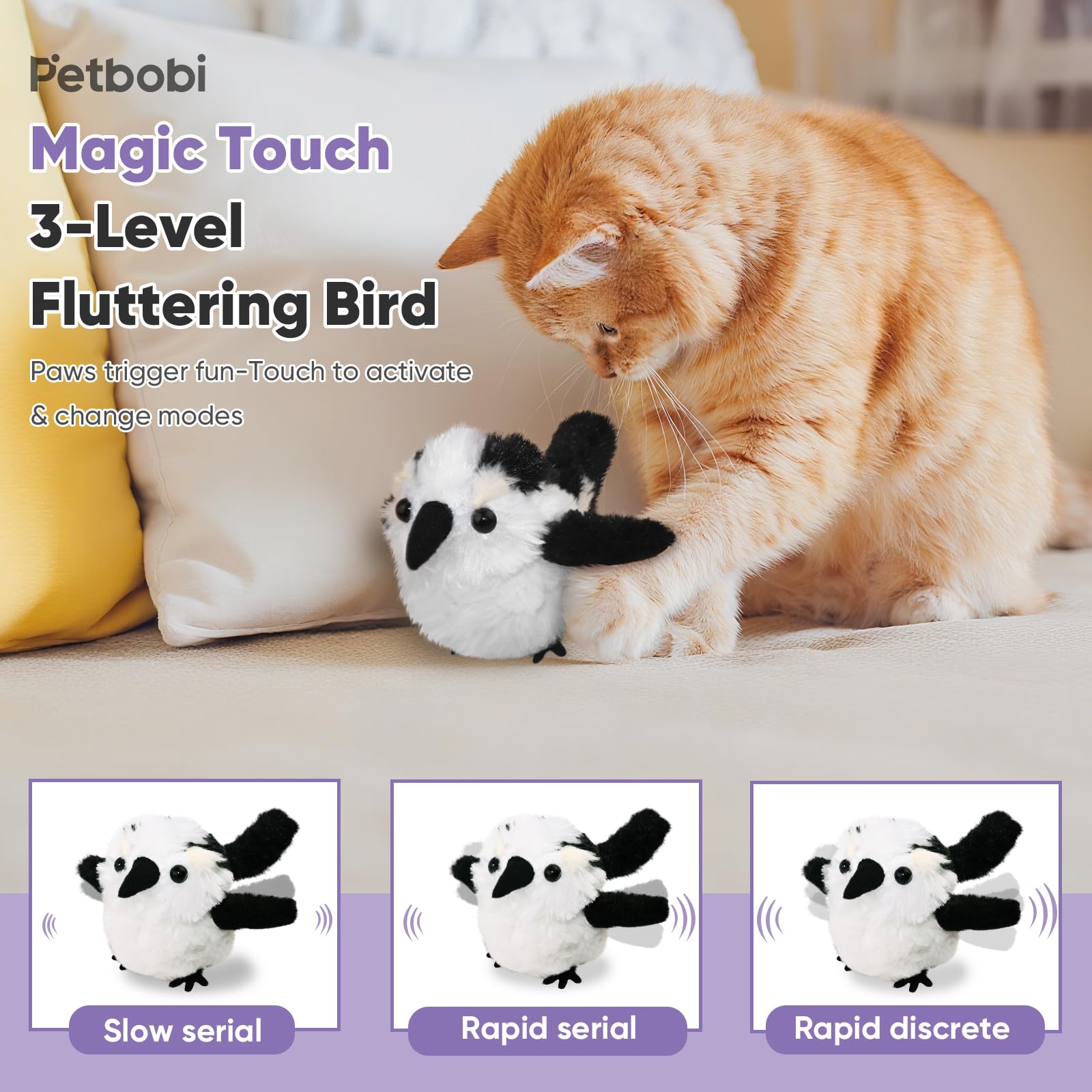Petbobi juguete gato suave y seguro para juego diario