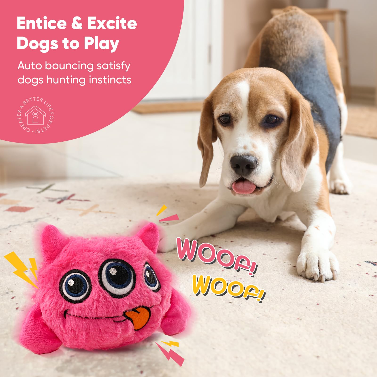 Petbobi juguete rosa para perros pequeños y medianos