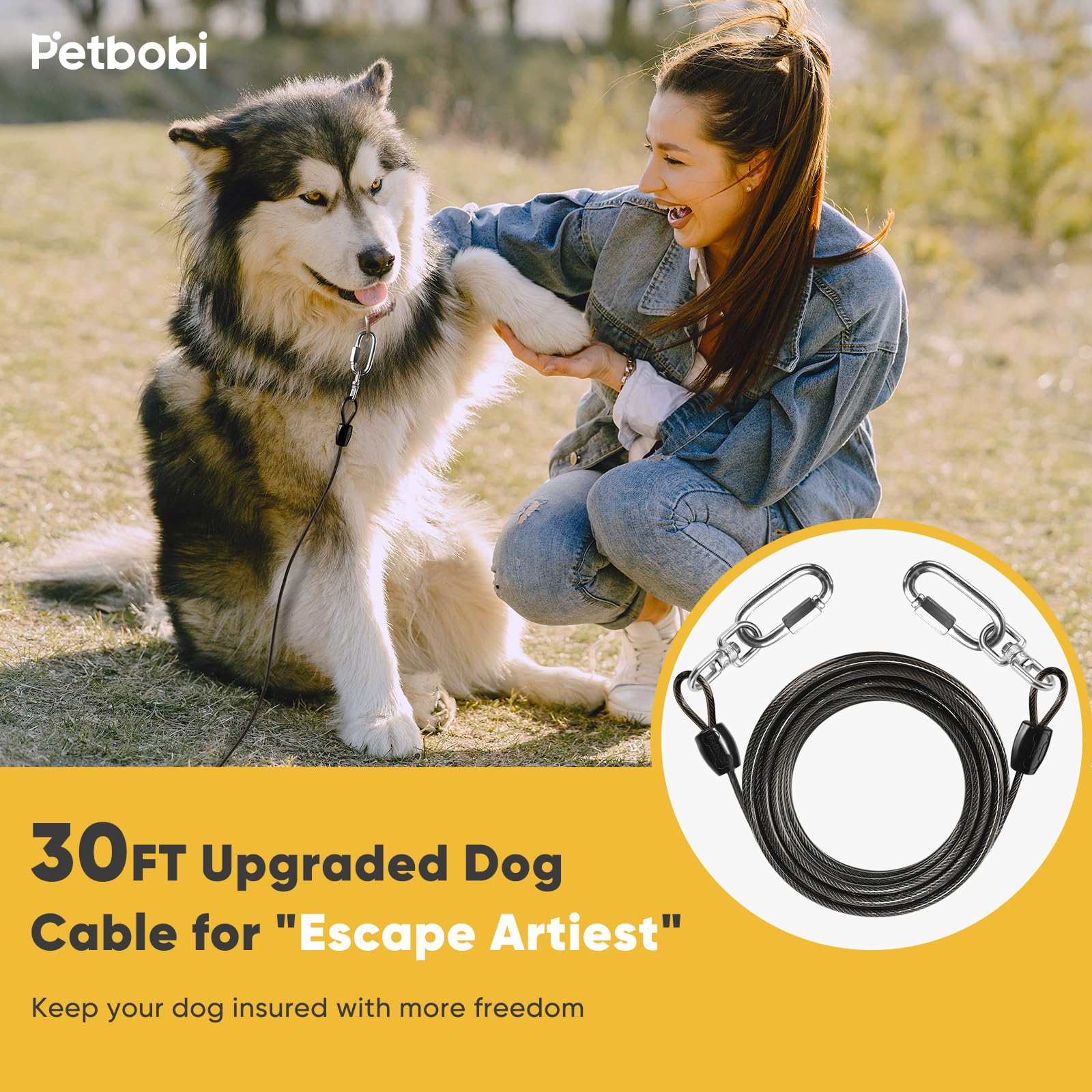 Petbobi mosquetón de acero inoxidable 304 para mayor resistencia
