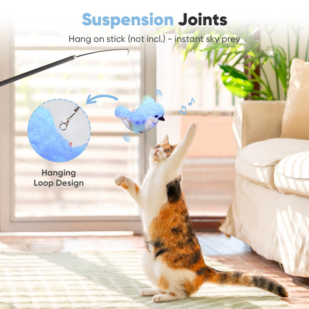 Petbobi Pajaro Juguete Gato: felpa suave y duradera para juego seguro.