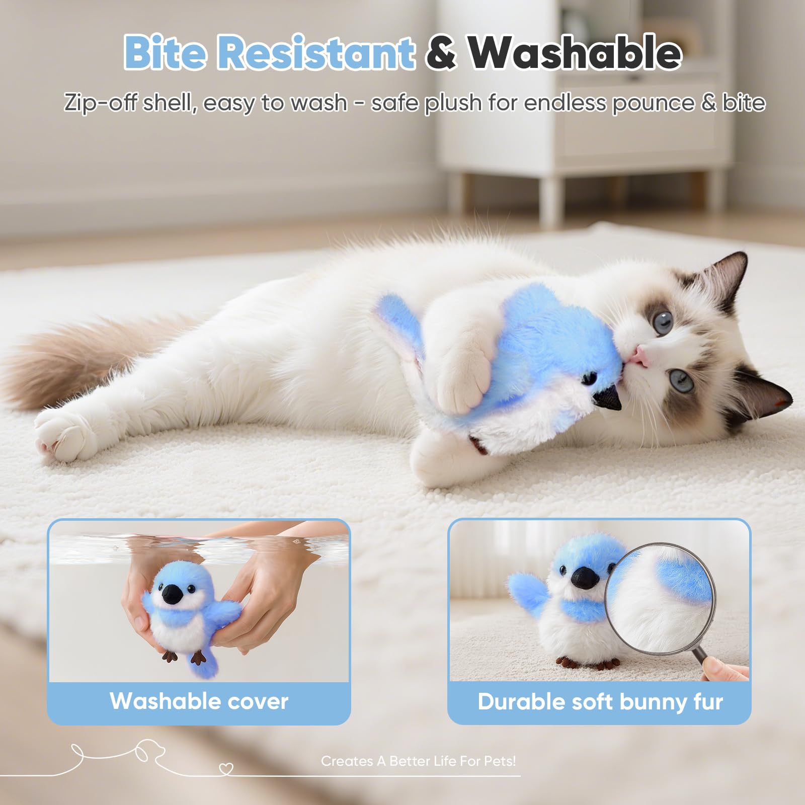 Petbobi Pajaro Juguete Gato: movimiento activo para ejercicio diario.