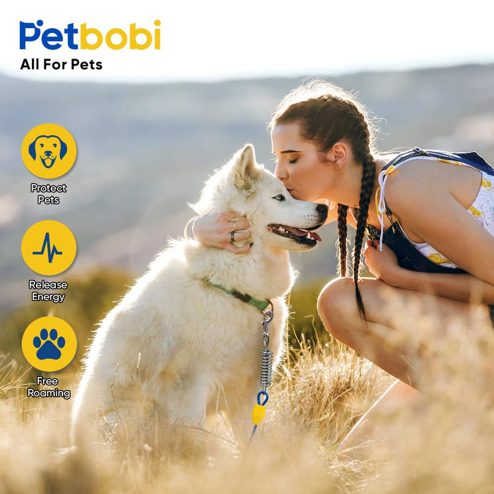 Petbobi uso exterior en jardin o playa para ejercitarse con seguridad.