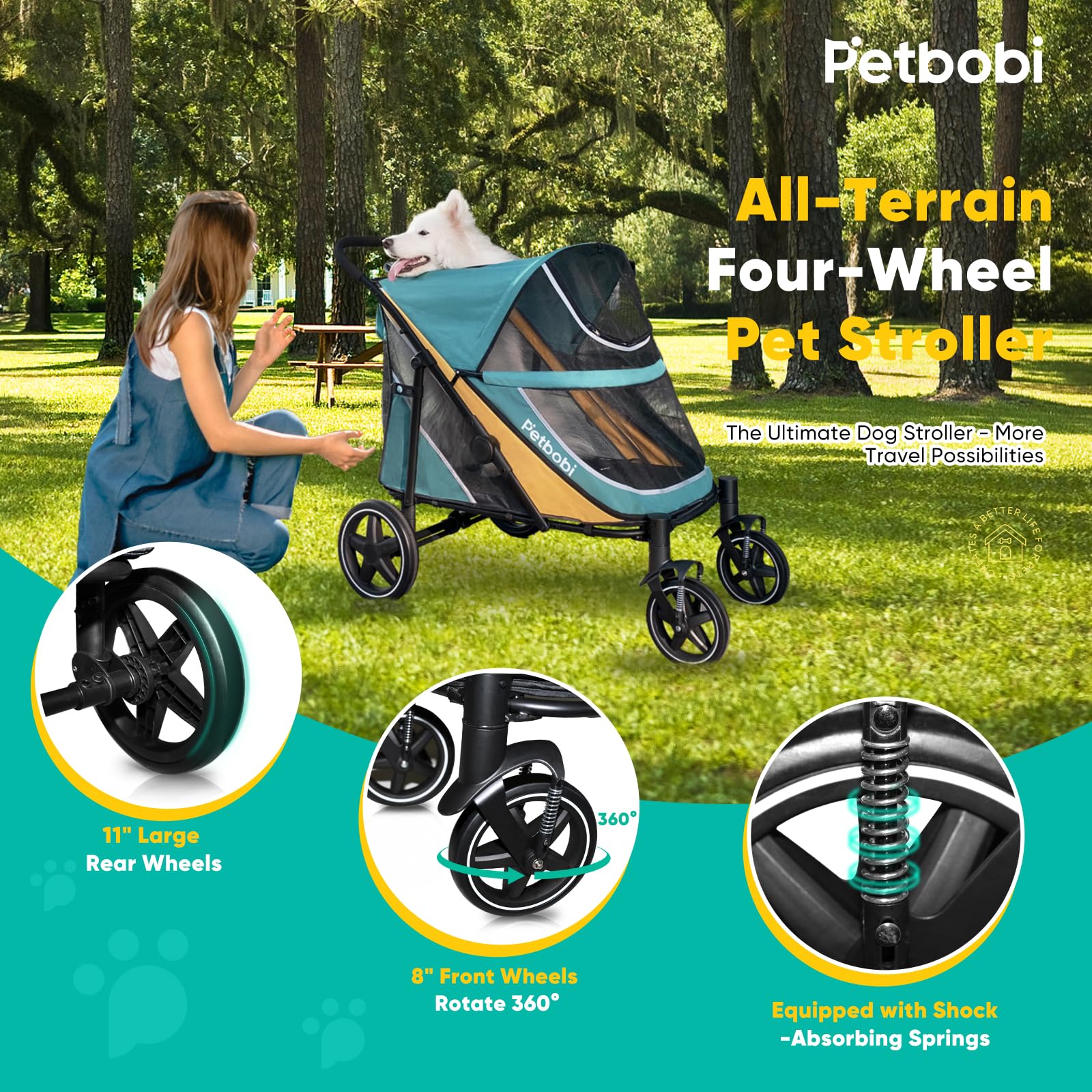 Petbobi: ventilación mediante malla y techo ajustable para evitar sobrecalentamiento.