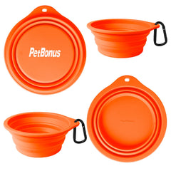 PetBonus bol colapsable para perro amarillo, compacto y ligero para la mochila.
