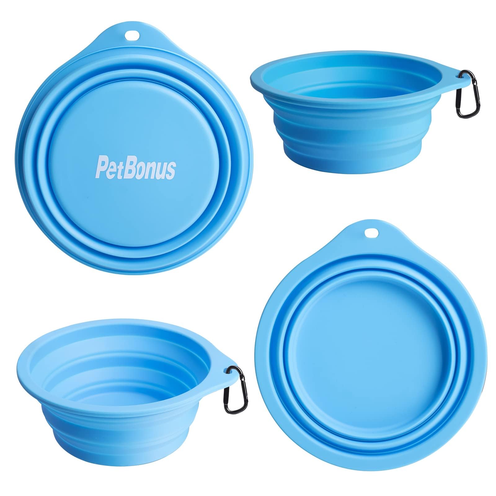 PetBonus cuenco plegable verde para mascotas, ligero y compacto