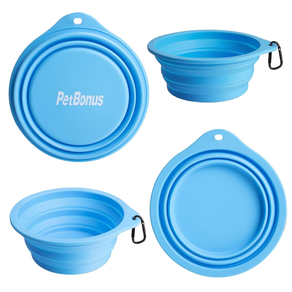 PetBonus cuenco plegable verde para mascotas, ligero y compacto