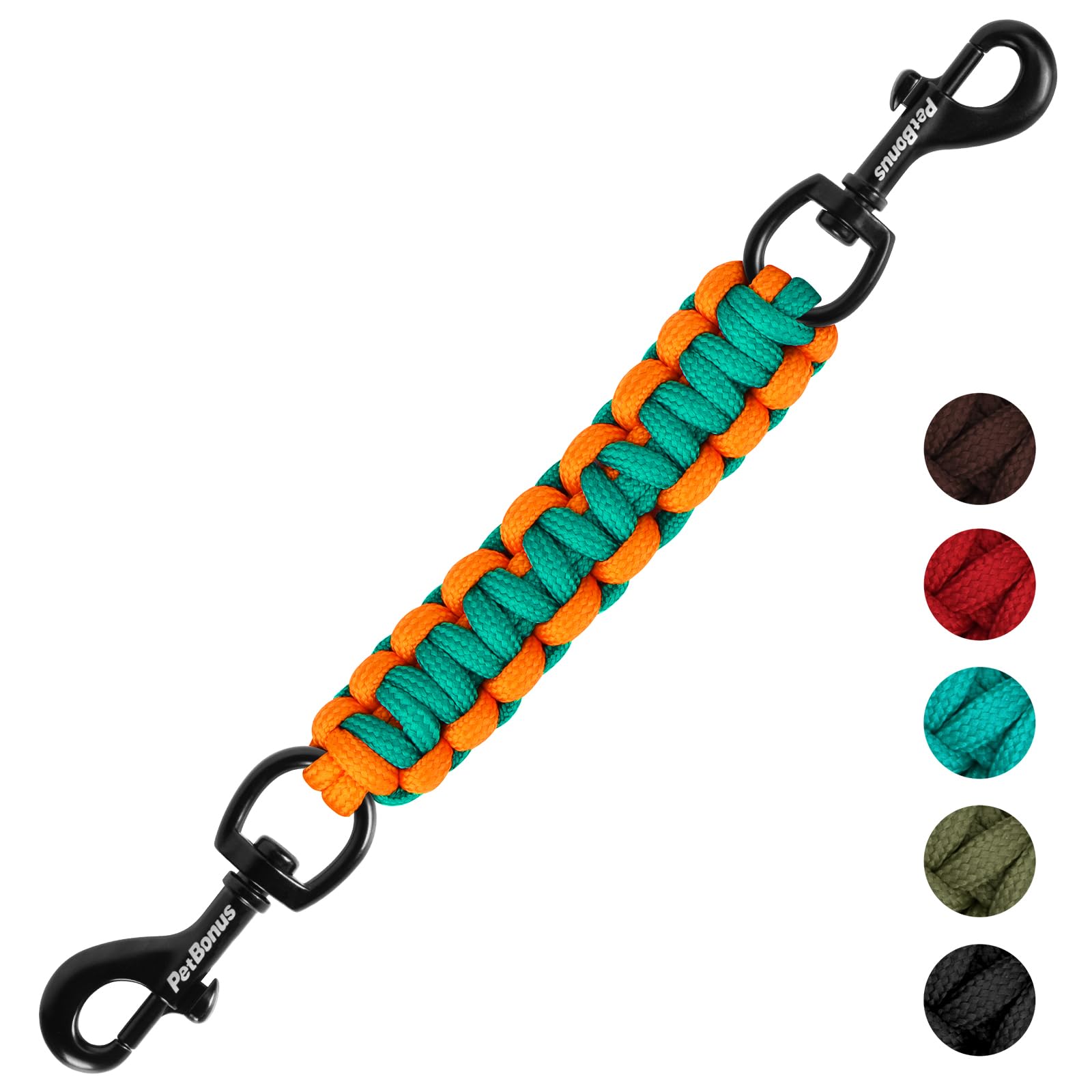 PetBonus clip seguridad collar perro turquesa, detalle vibrante para paseos seguros.