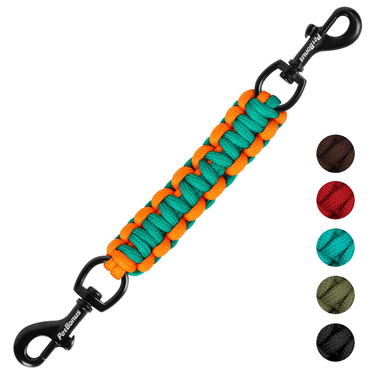 PetBonus clip seguridad collar perro turquesa, detalle vibrante para paseos seguros.