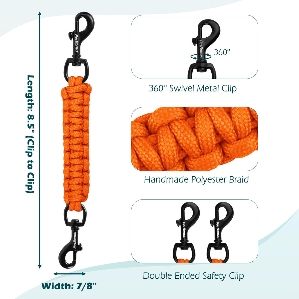 PetBonus conector doble extremos 360 grados para collar y arnés, mantiene todo seguro