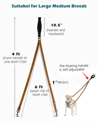 PetBonus convertible a correa simple de 4 ft para entrenamiento