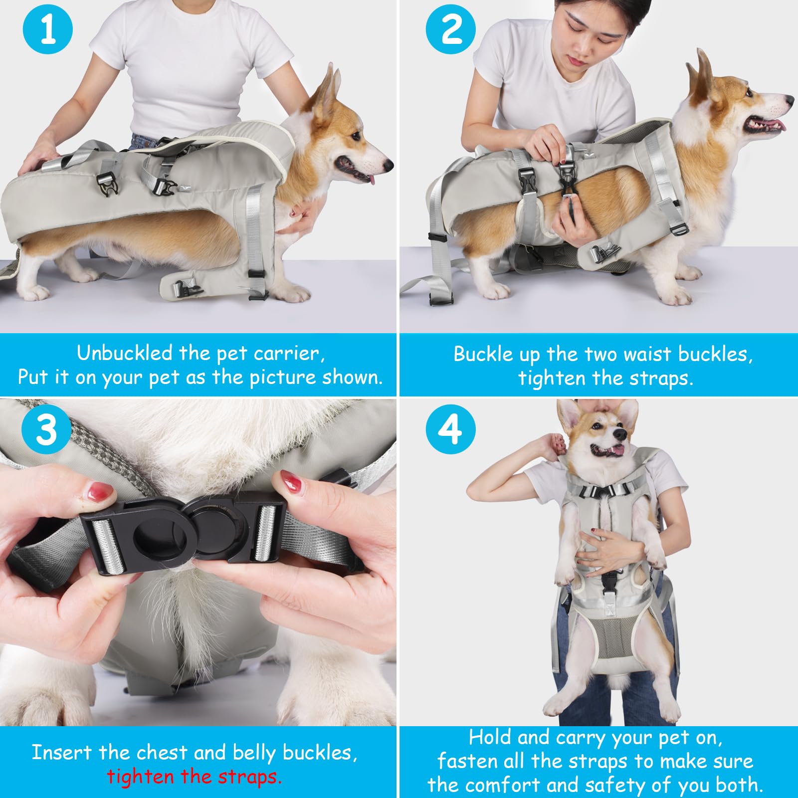 PetBonus correas ajustables, soporte seguro y cómodo para el perro