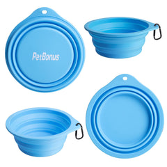Cuenco plegable de PetBonus expandido, capacidad 2,5 tazas para salir de paseo.