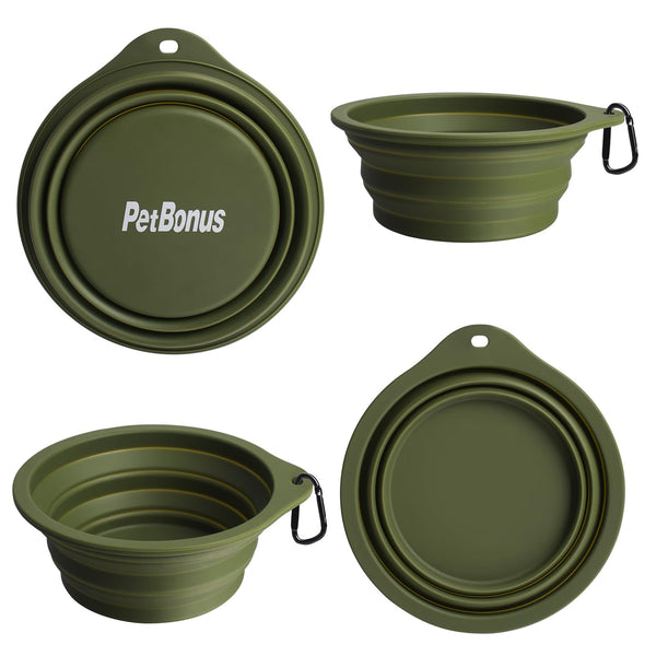 PetBonus cuenco plegable para perro en azul, compacto y fácil de limpiar