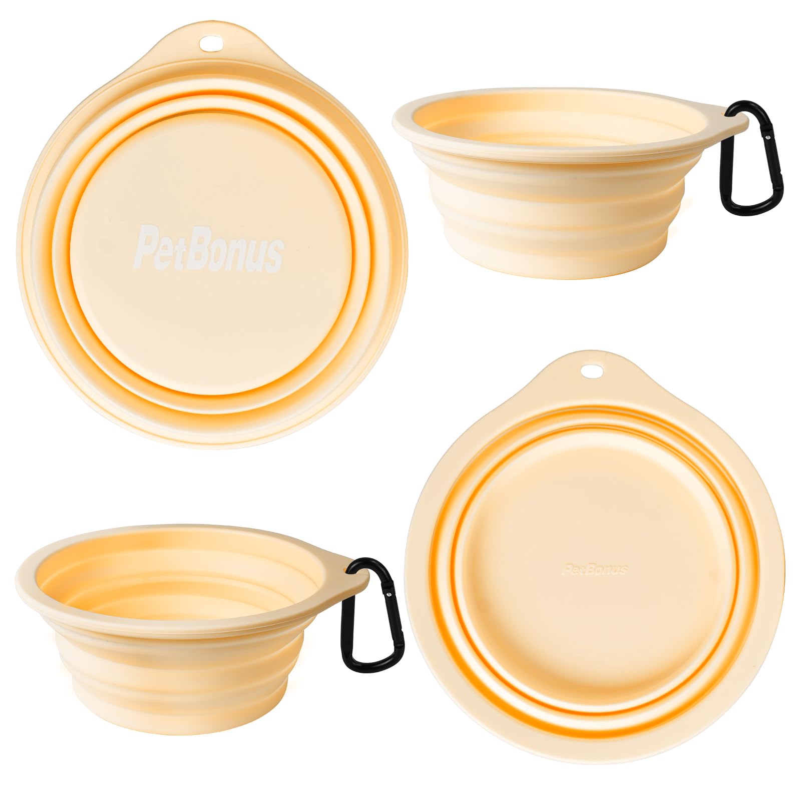 PetBonus cuenco compacto para viajes, ideal para mochilas y cinturones.