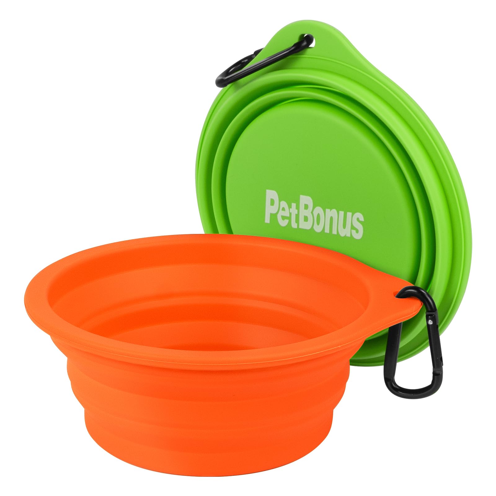 PetBonus pack de dos cuencos de silicona plegables para viajes