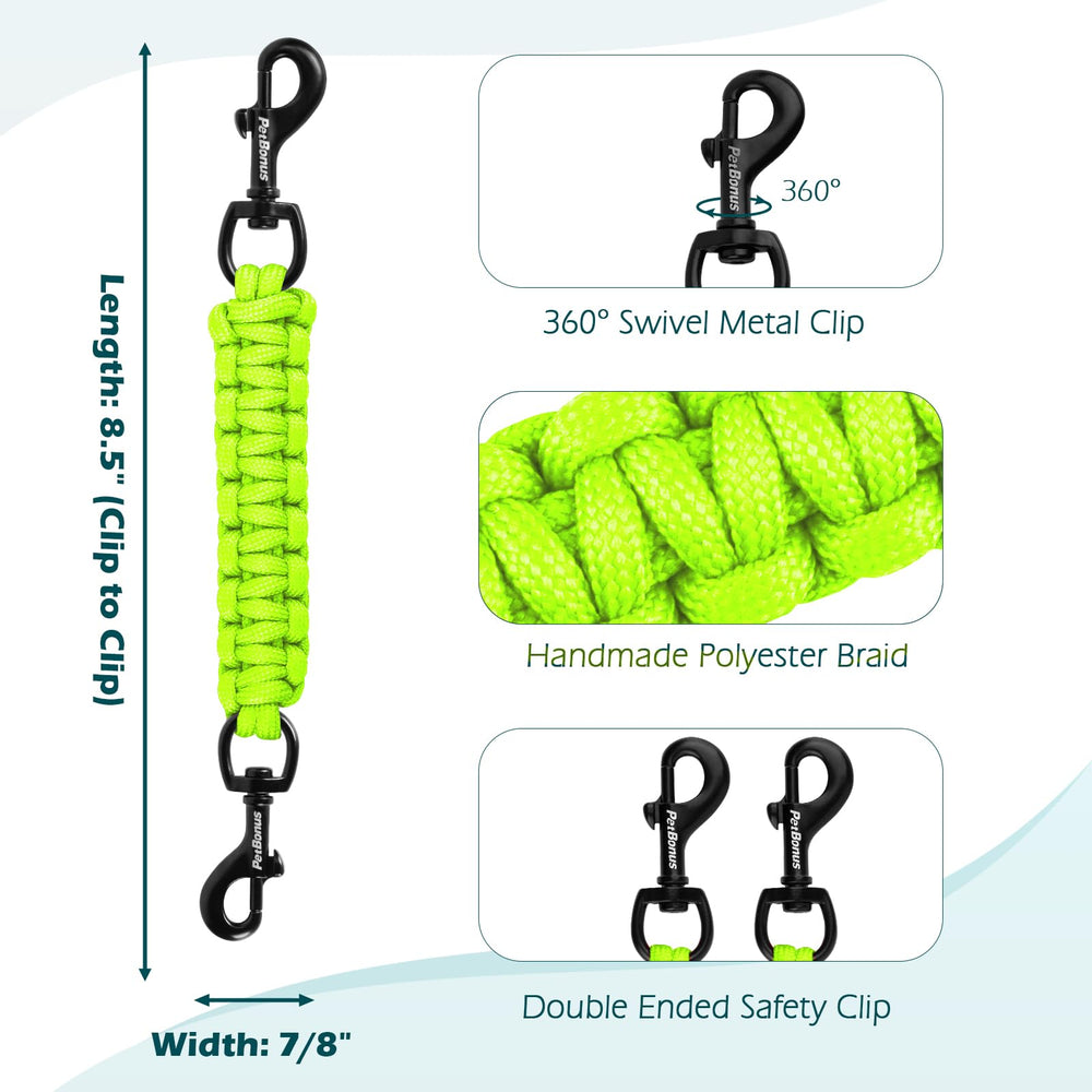 PetBonus enganche doble extremo facilita fijación estable al collar y arnés.
