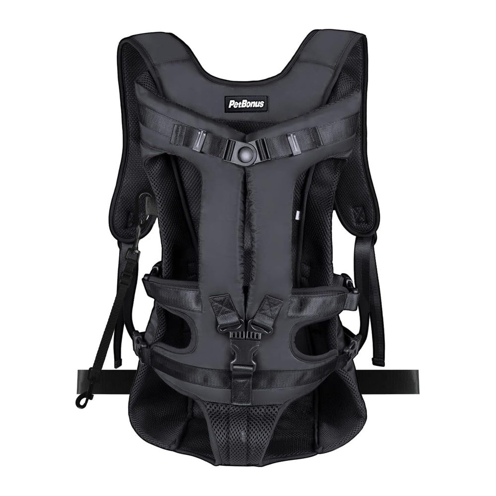 PetBonus Mochila frontal porta perro con diseño ergonómico para caminatas.