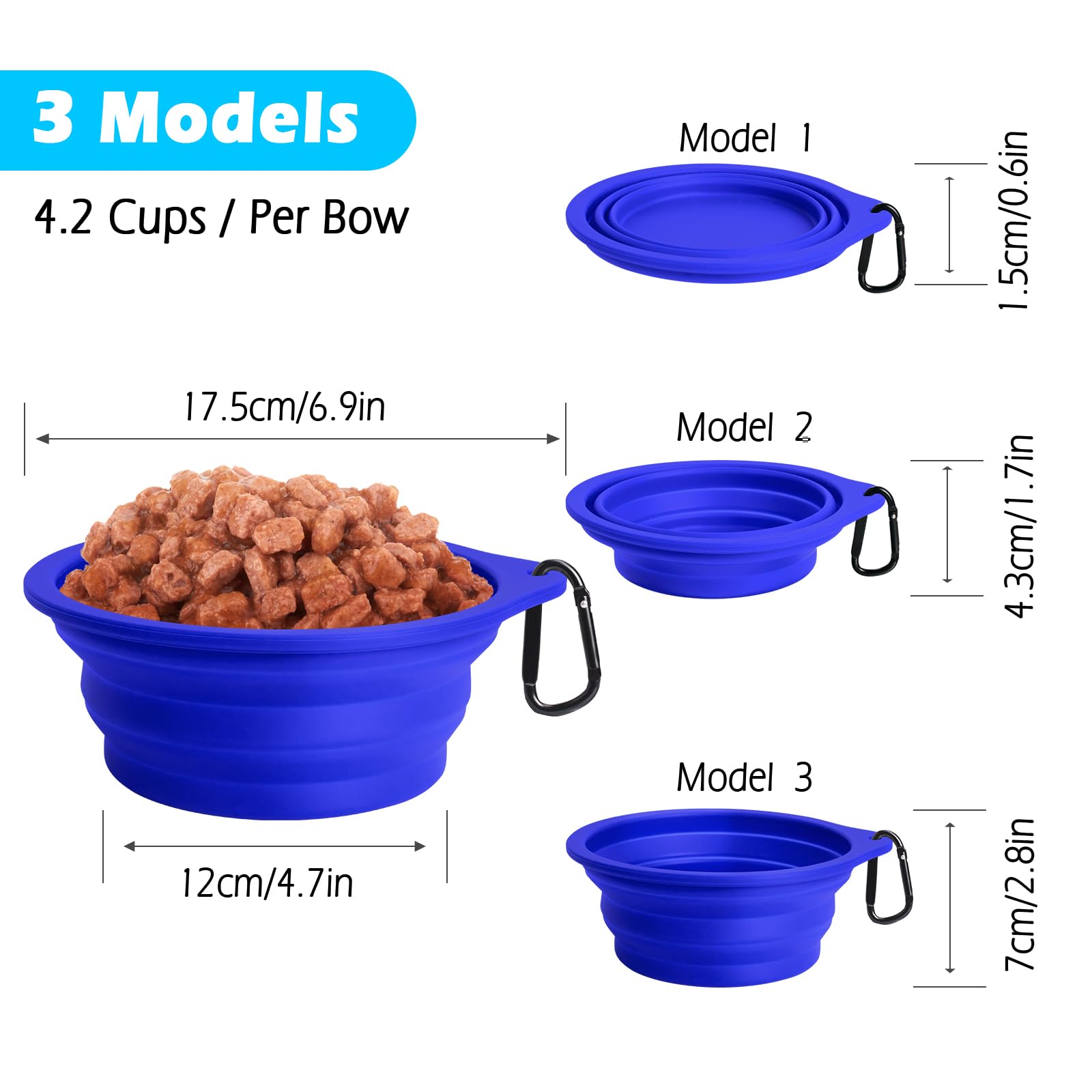 PetBonus tazón de silicona libre de BPA, duradero para comer o beber.