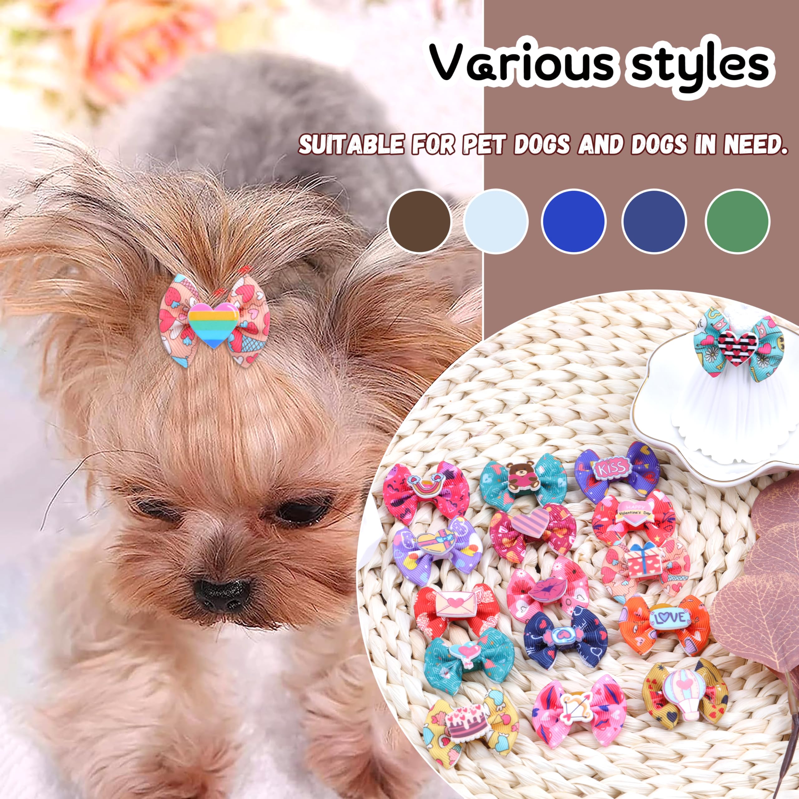 Petbuy lazos para fiesta canina, colores mixtos para combinar con el atuendo.