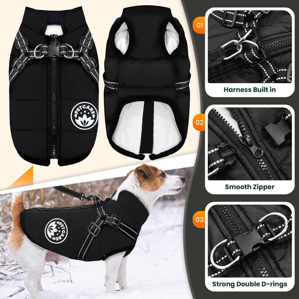 Petcare chaqueta con arnés incorporado para mayor seguridad durante paseos.