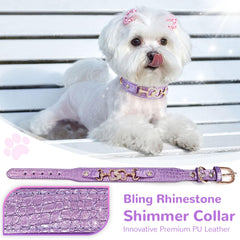 Collar PETCARE de cuero PU sintético, ajustable y cómodo para mascotas pequeñas.
