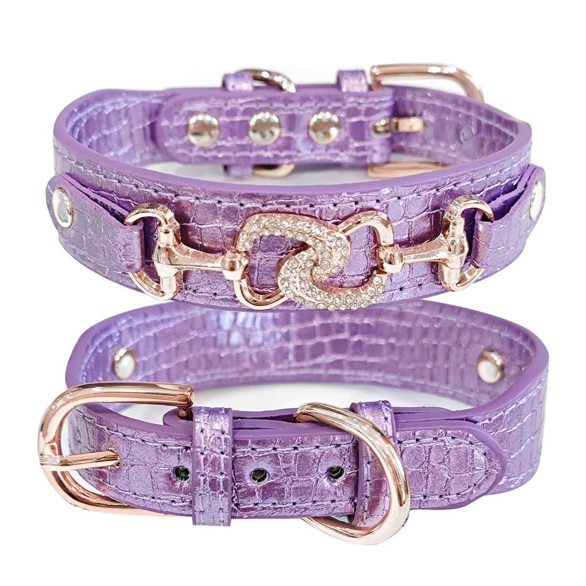 Collar PETCARE para perros y gatos pequeños con brillo de cristales facetados, ideal para paseos.
