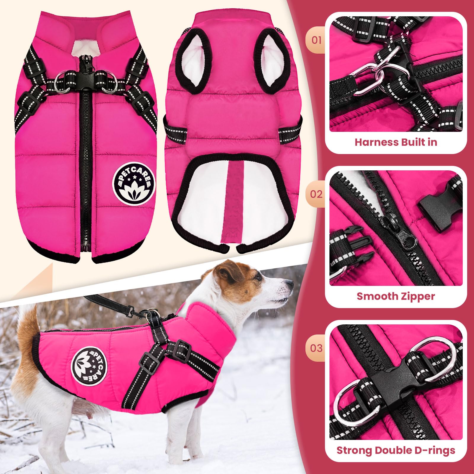 PETCARE prenda exterior para paseo de invierno con visibilidad mejorada