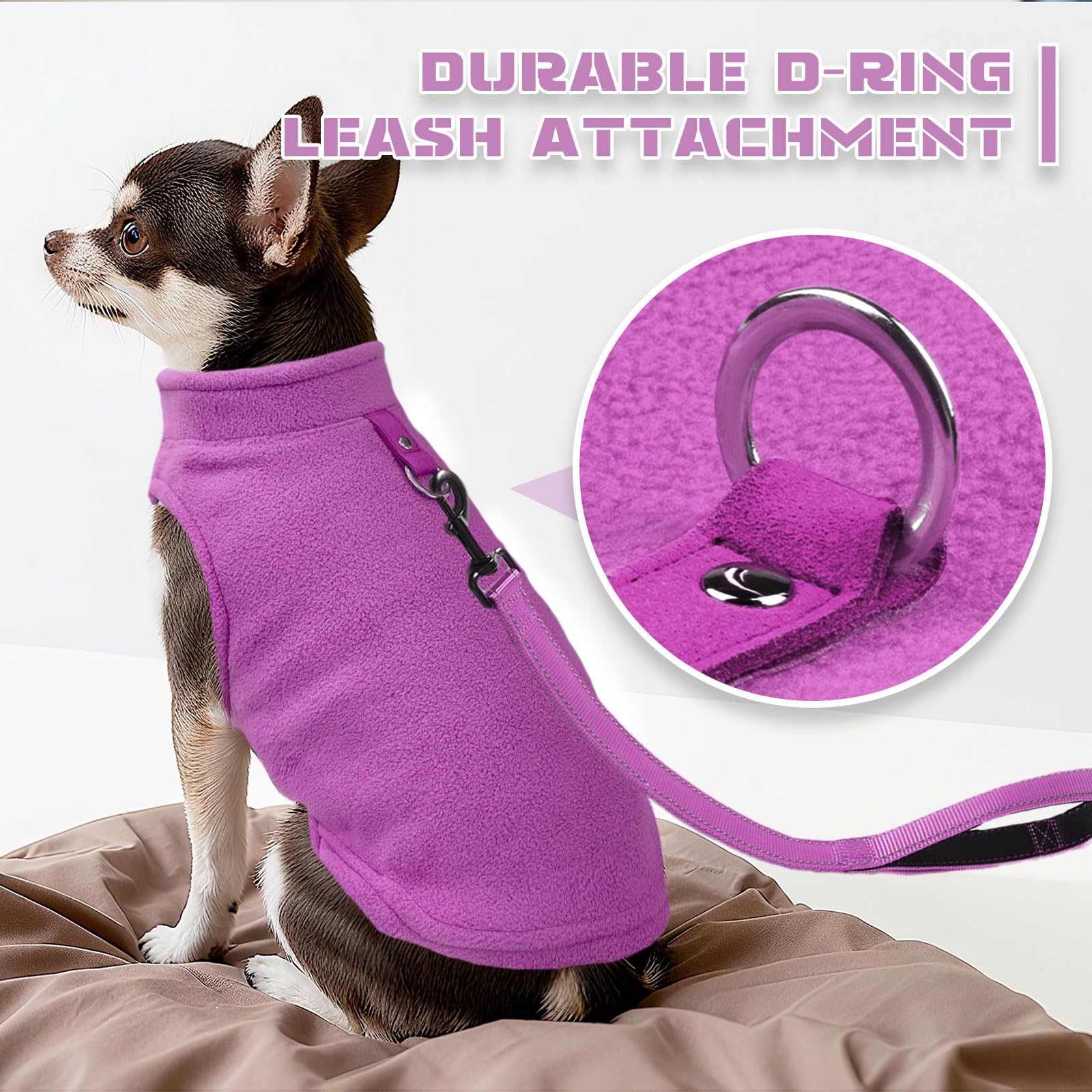 PETCARE sudadera para perro pequeño con anillo trasero, facilita la correa.