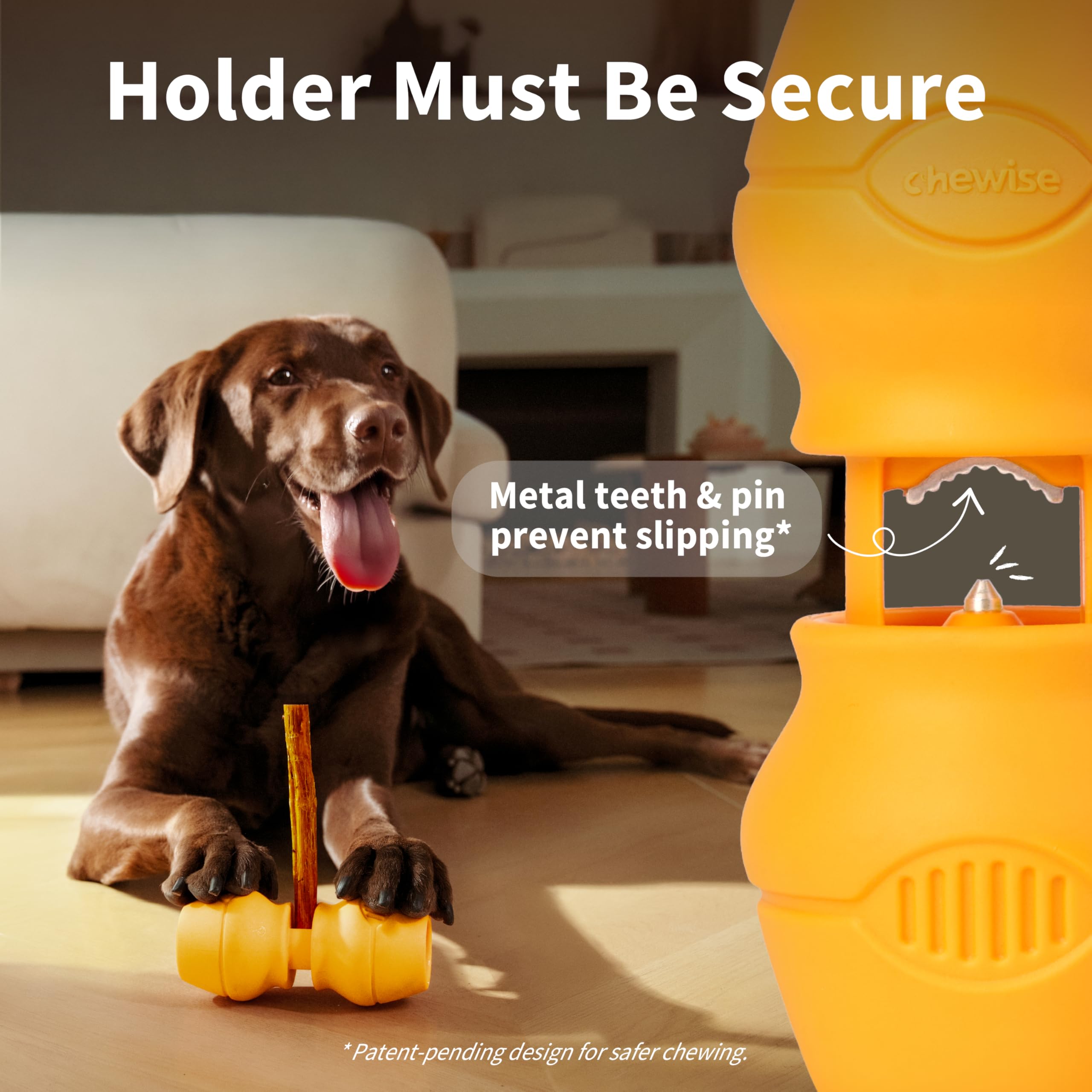 PetClan Chewise, nylon durable y seguro para juegos de masticación prolongados.