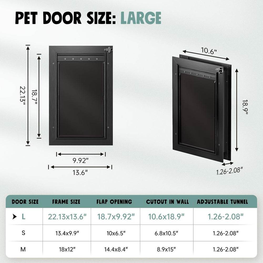 Se adapta a puertas o muros de 1.26 a 2.08 pulgadas.