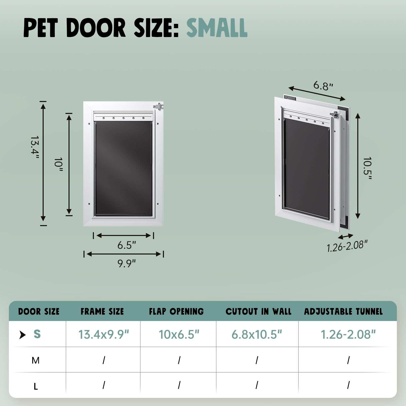 PETCOMING túnel telescópico ajustable se adapta a diferentes espesores de puerta.