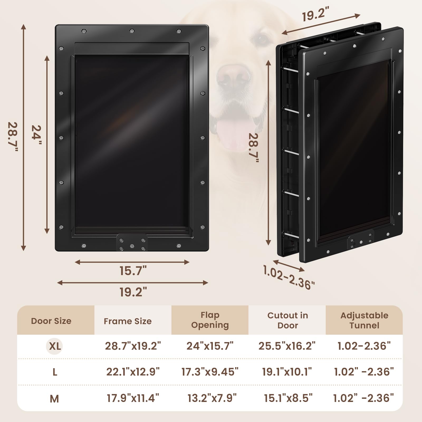 Petcoming XL Puerta que nunca se oxida, ideal para uso prolongado.