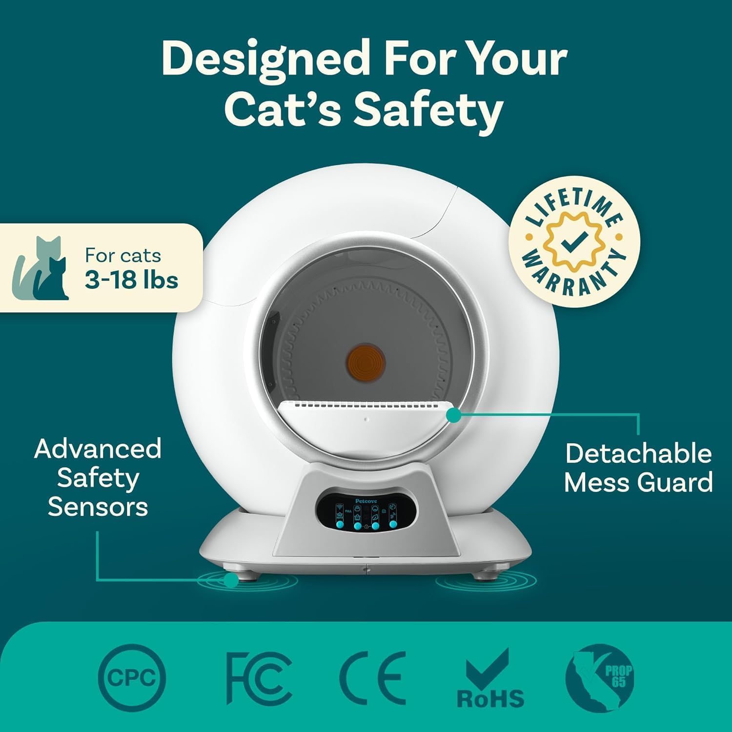 PurrTek con cordón para desechar rápido y limpio sin raspar bandejas