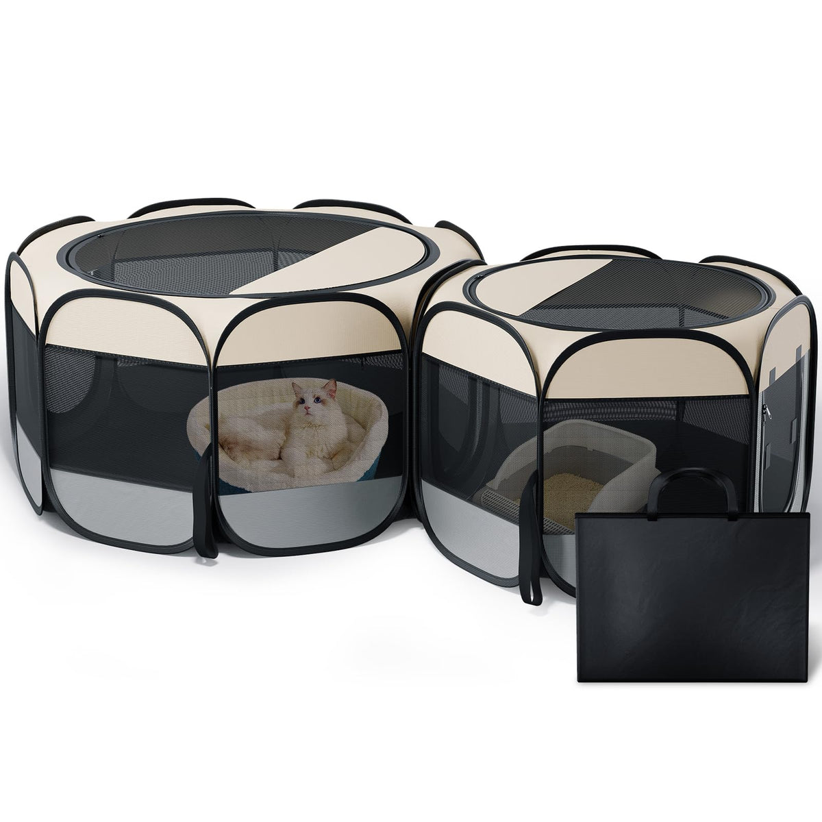 Petcozife jaula-de-juego gato exterior espacioso para juego seguro.